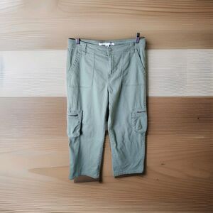 Celebrity Pink Women's Pants Size 11/30 Green Cargo Wide Legs Cotton